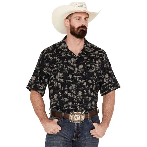 Wrangler Other - Wrangler Men's Coconut Cowboy Hawaiin Shirt Black Western Snap XL